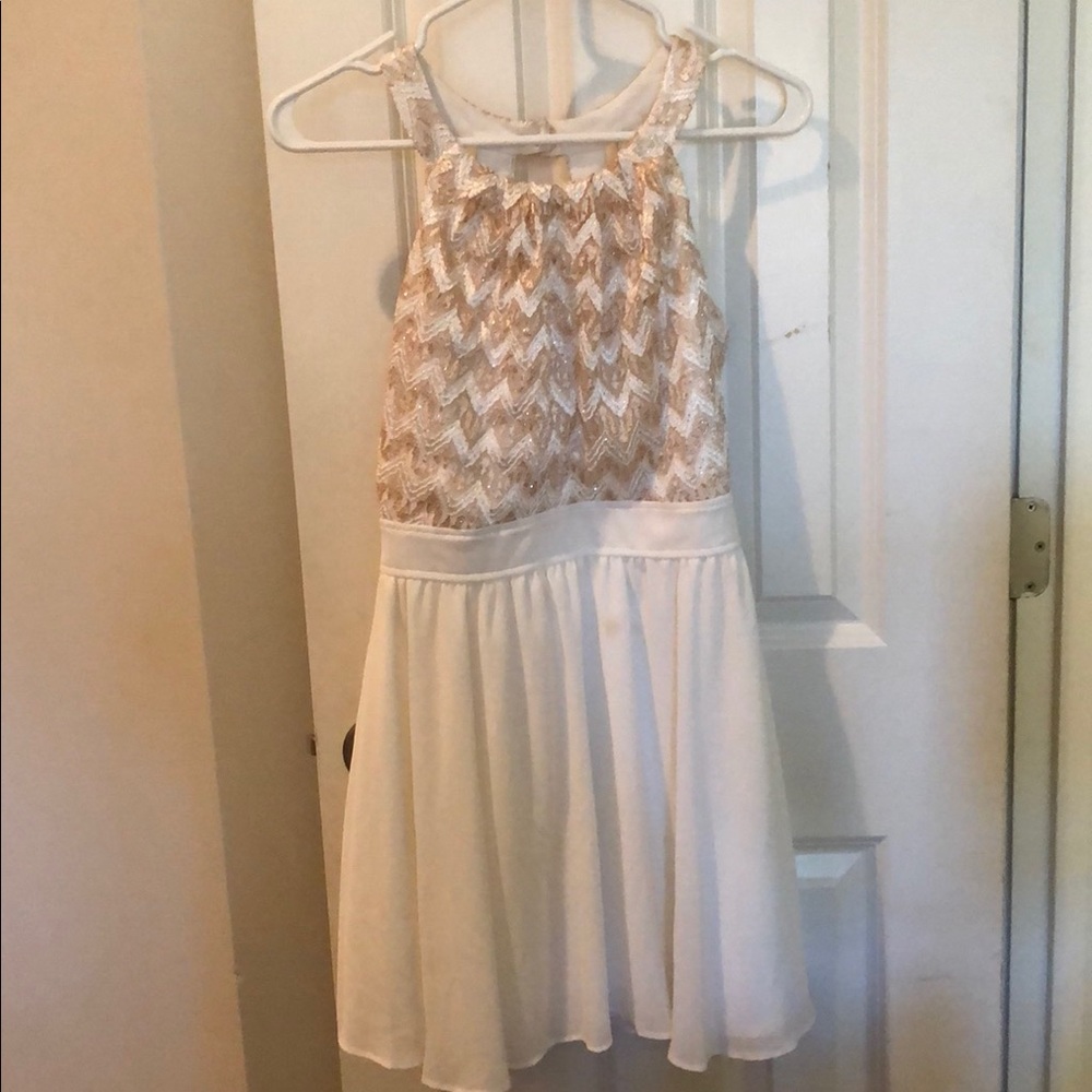 Gold and white dress